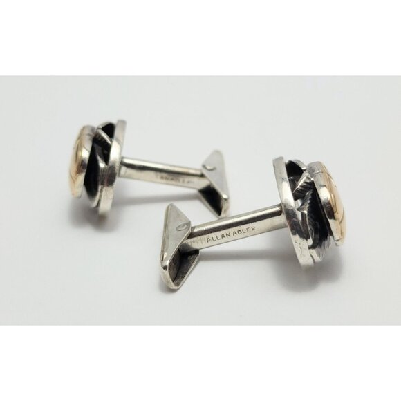 Allan Adler Sterling Silver & GP Scarab Cufflinks & Pin Silversmith to the Stars - Picture 8 of 11